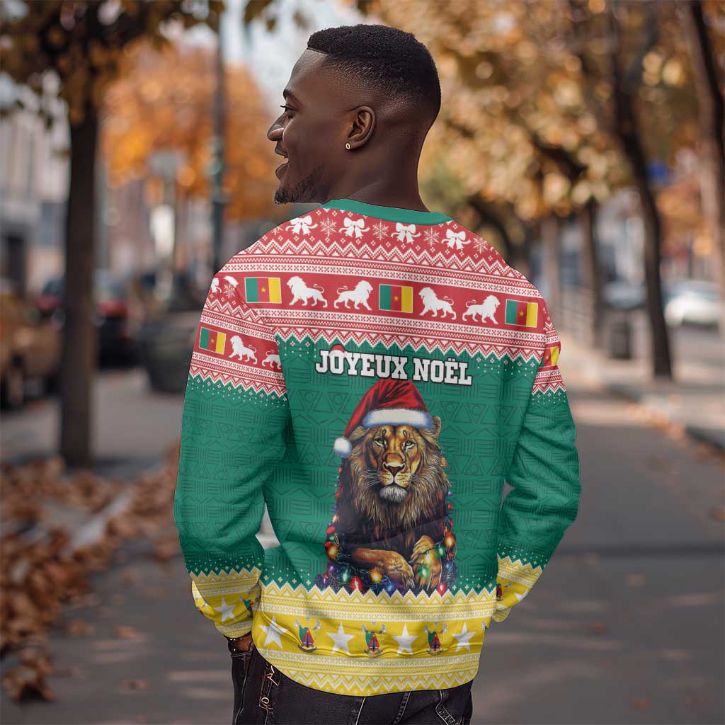Cameroon Christmas Sweatshirt Lion African Santa LT15