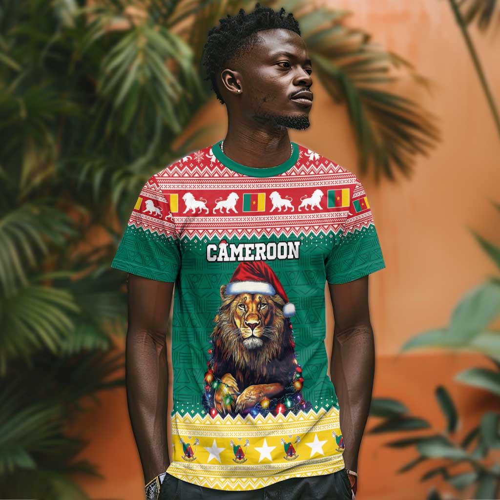 Cameroon Christmas T shirt Lion African Santa LT15