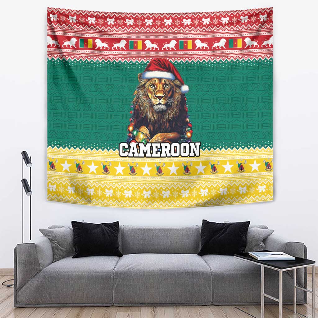 Cameroon Christmas Tapestry Lion African Santa LT15
