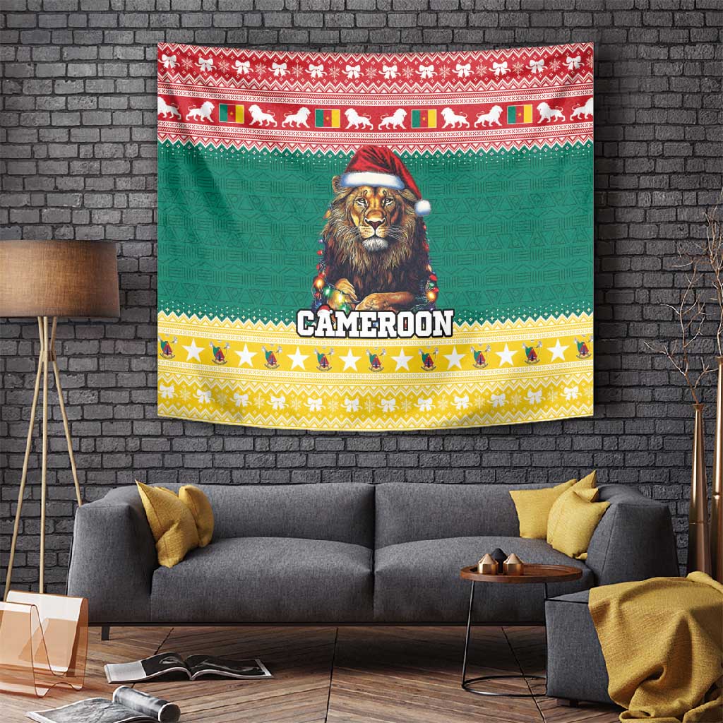 Cameroon Christmas Tapestry Lion African Santa LT15
