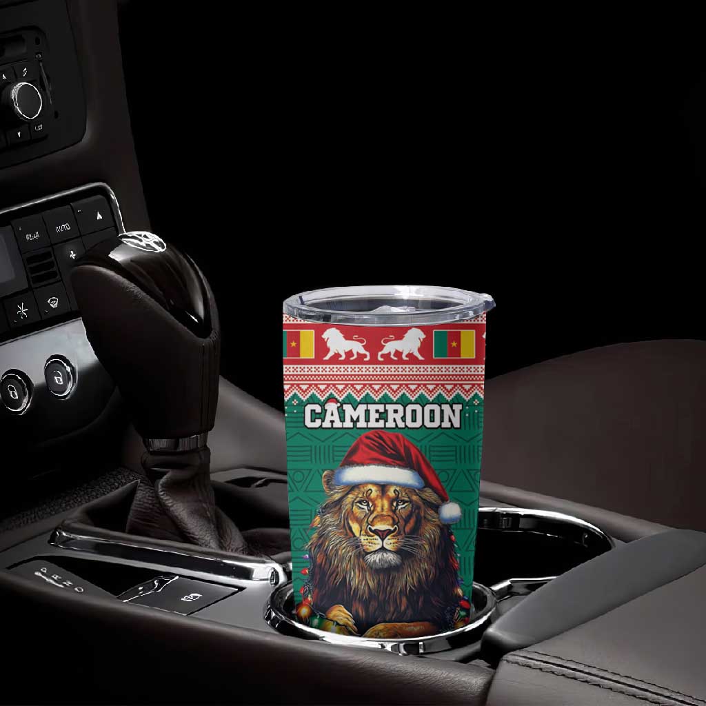 Cameroon Christmas Tumbler Cup Lion African Santa LT15