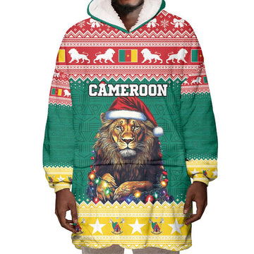 Cameroon Christmas Wearable Blanket Hoodie Lion African Santa LT15