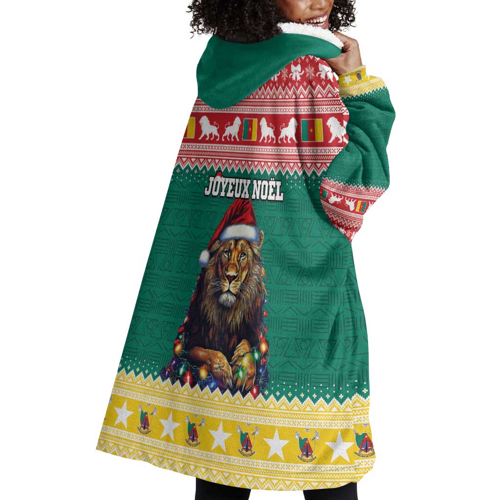 Cameroon Christmas Wearable Blanket Hoodie Lion African Santa LT15