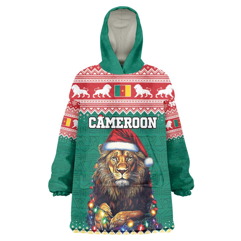 Cameroon Christmas Wearable Blanket Hoodie Lion African Santa LT15