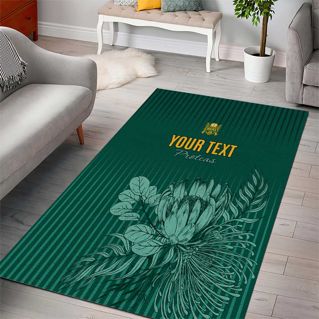 Custom South Africa Cricket Area Rug Come On Proteas LT15