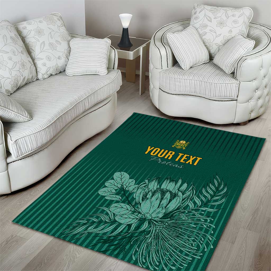 Custom South Africa Cricket Area Rug Come On Proteas LT15