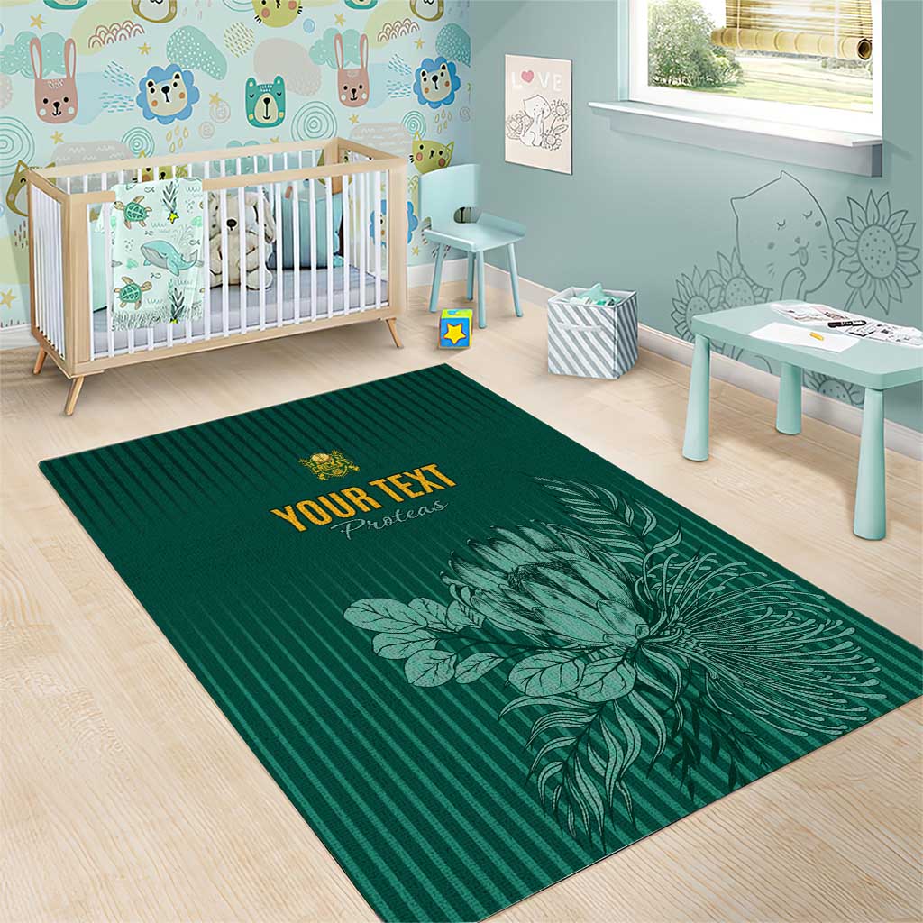 Custom South Africa Cricket Area Rug Come On Proteas LT15