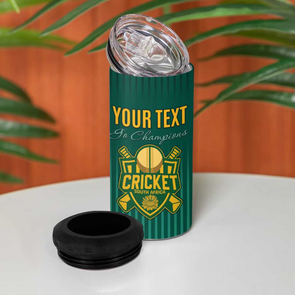 Custom South Africa Cricket 4 in 1 Can Cooler Tumbler Come On Proteas LT15