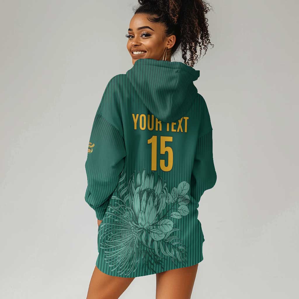 Custom South Africa Cricket Hoodie Dress Come On Proteas LT15