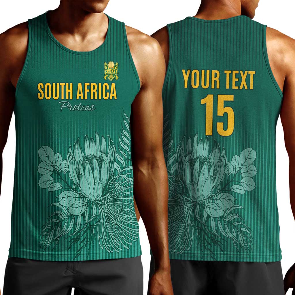 Custom South Africa Cricket Men Tank Top Come On Proteas LT15