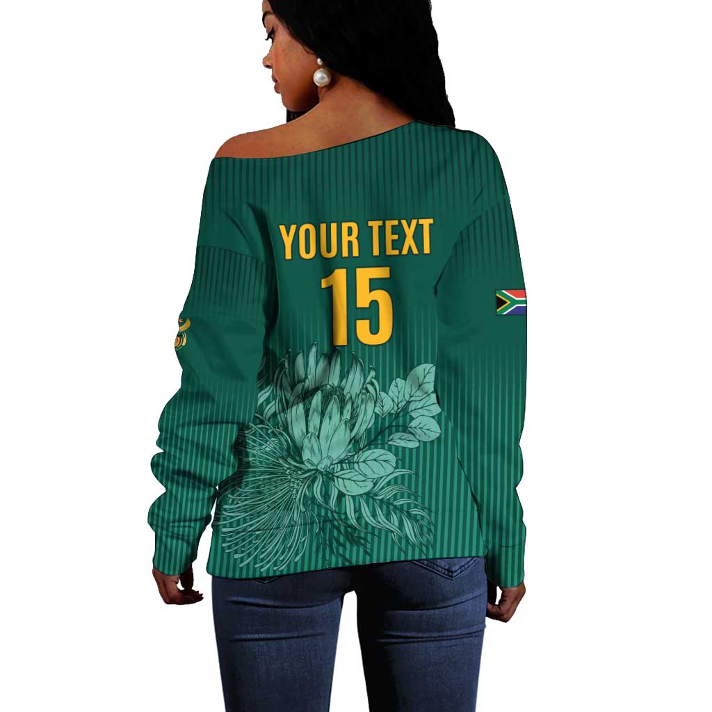 Custom South Africa Cricket Off Shoulder Sweater Come On Proteas LT15