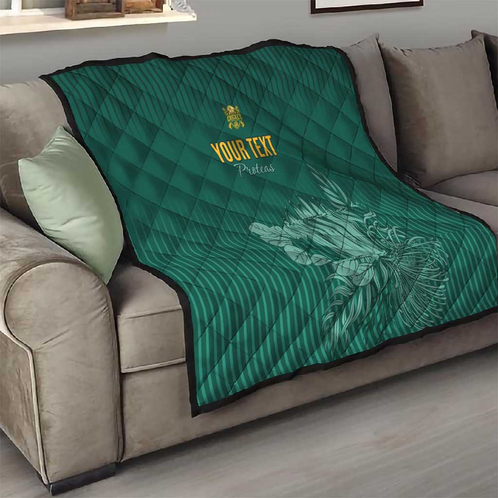 Custom South Africa Cricket Quilt Come On Proteas LT15