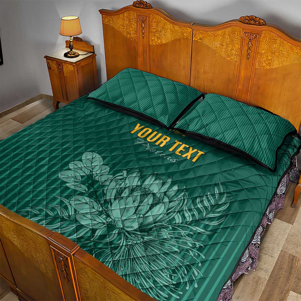 Custom South Africa Cricket Quilt Bed Set Come On Proteas LT15