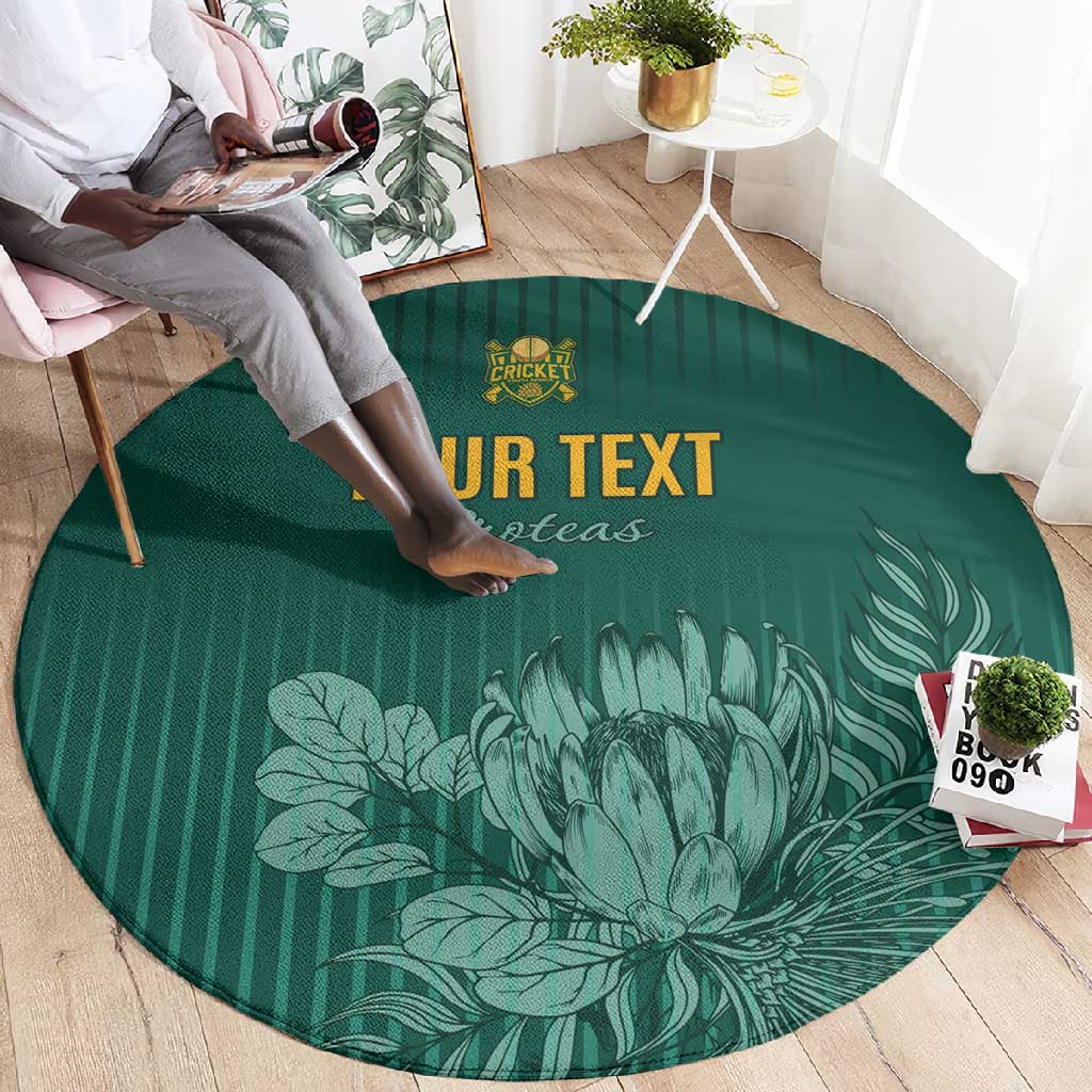 Custom South Africa Cricket Round Carpet Come On Proteas LT15