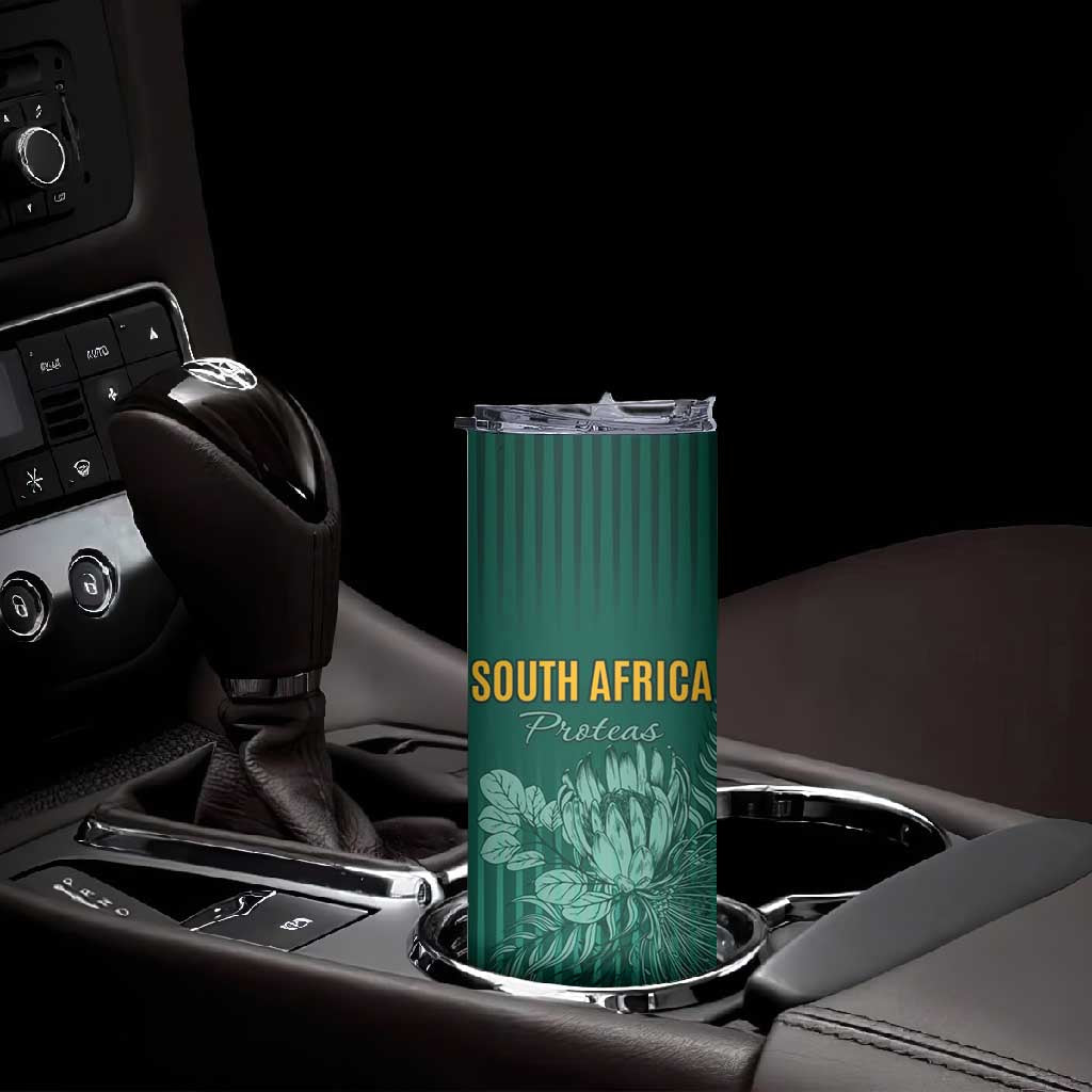Custom South Africa Cricket Skinny Tumbler Come On Proteas LT15