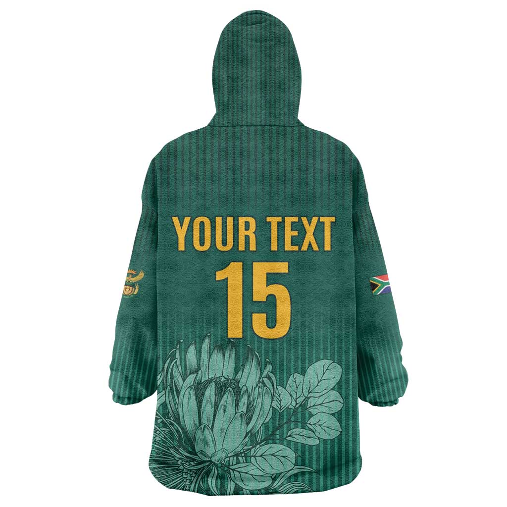 Custom South Africa Cricket Wearable Blanket Hoodie Come On Proteas LT15