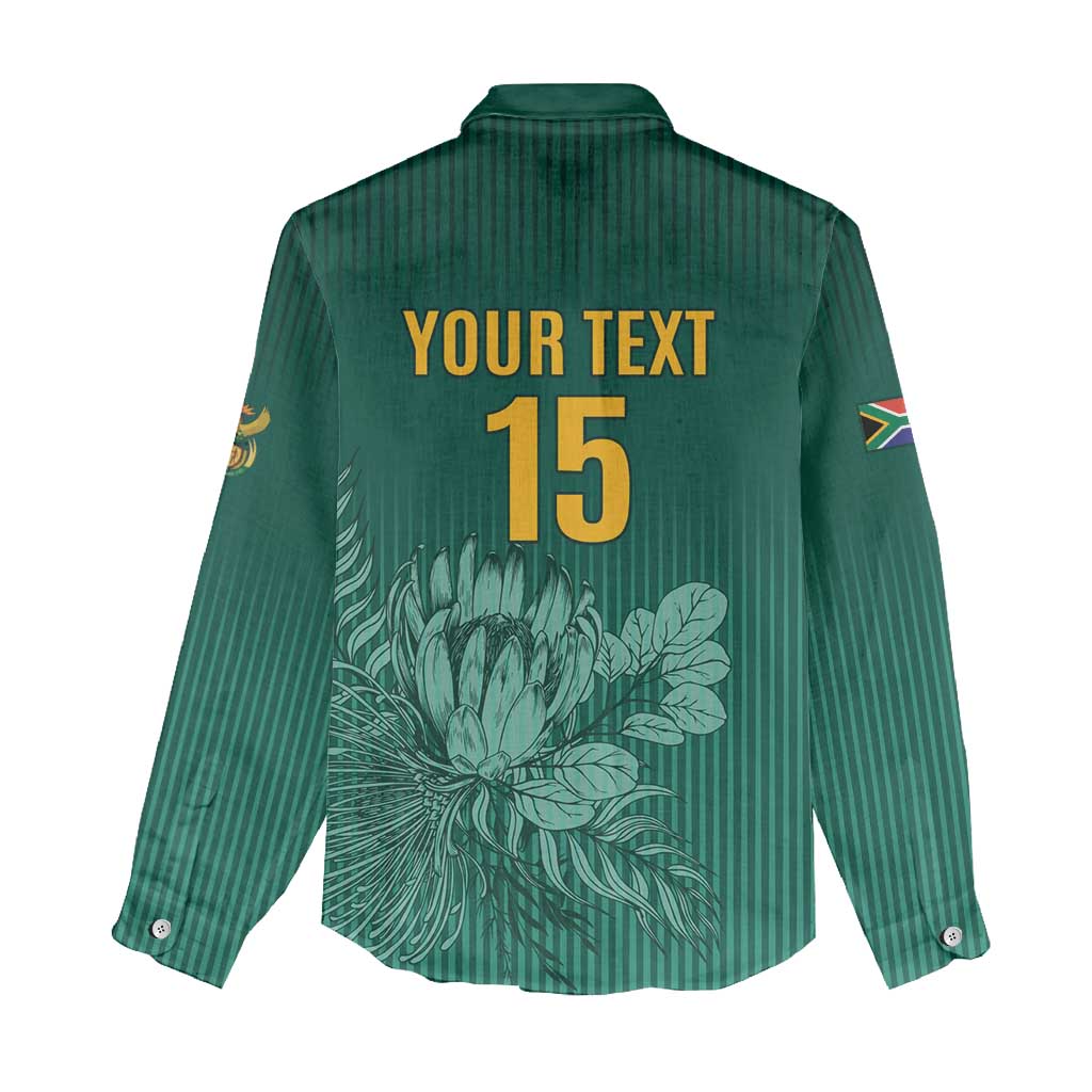 Custom South Africa Cricket Women Casual Shirt Come On Proteas LT15