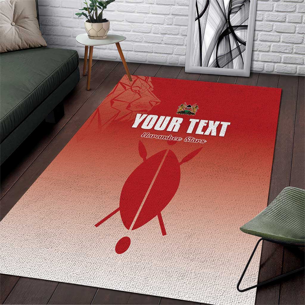 Kenya Football Custom Area Rug Go Harambee Stars Go LT15
