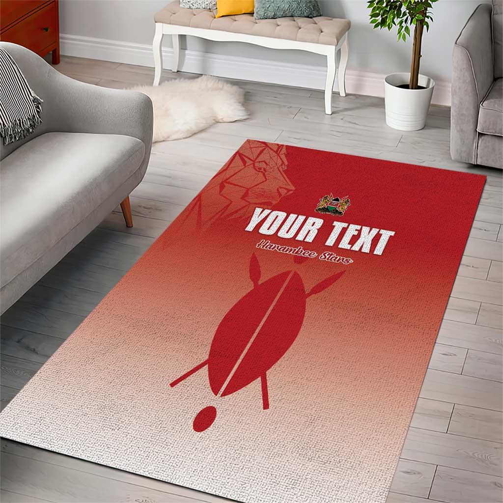 Kenya Football Custom Area Rug Go Harambee Stars Go LT15