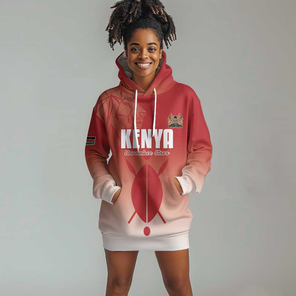 Kenya Football Custom Hoodie Dress Go Harambee Stars Go LT15