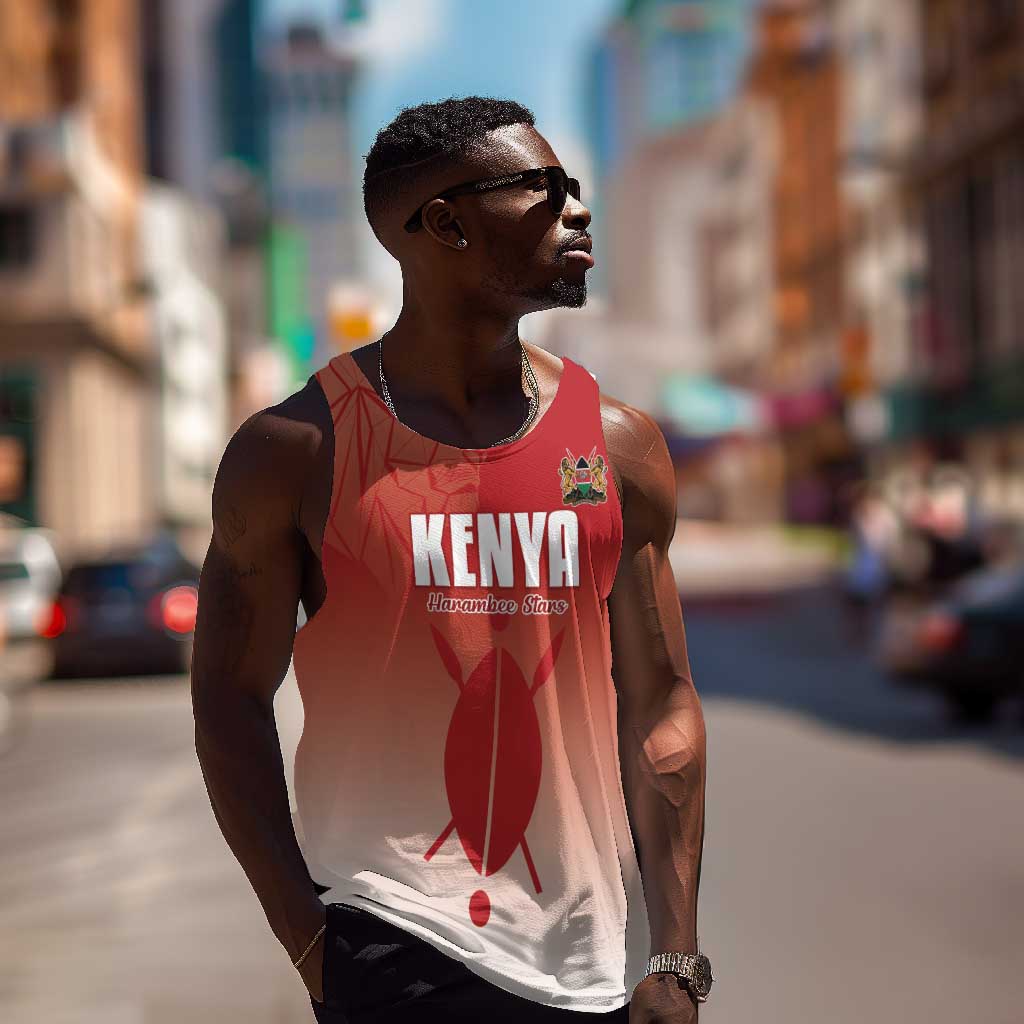 Kenya Football Custom Men Tank Top Go Harambee Stars Go LT15