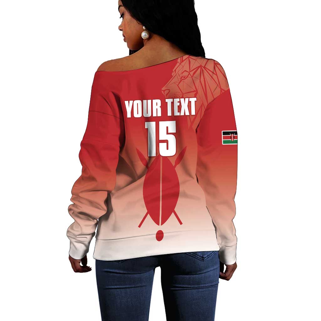 Kenya Football Custom Off Shoulder Sweater Go Harambee Stars Go LT15