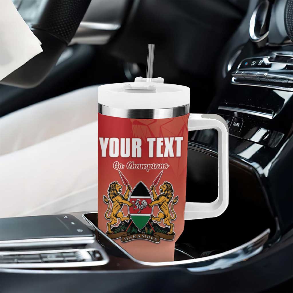 Kenya Football Custom Tumbler With Handle Go Harambee Stars Go LT15