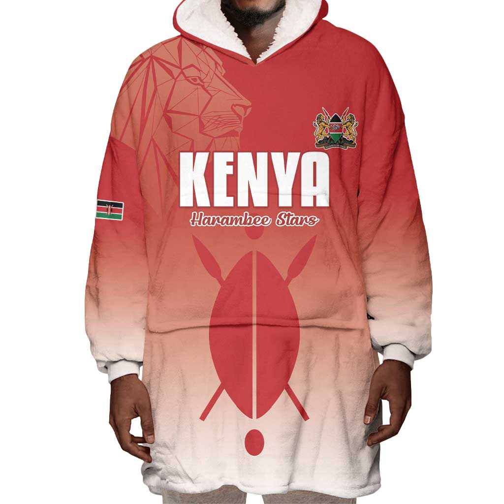 Kenya Football Custom Wearable Blanket Hoodie Go Harambee Stars Go LT15