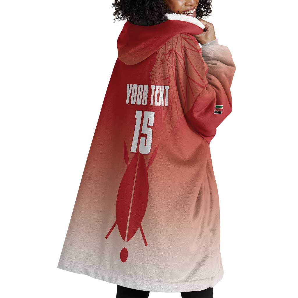 Kenya Football Custom Wearable Blanket Hoodie Go Harambee Stars Go LT15