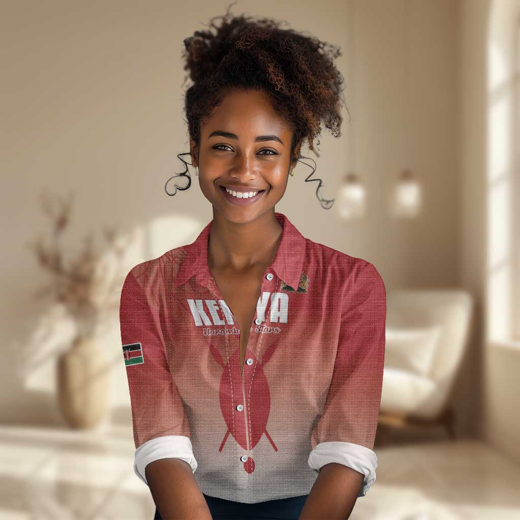 Kenya Football Custom Women Casual Shirt Go Harambee Stars Go LT15