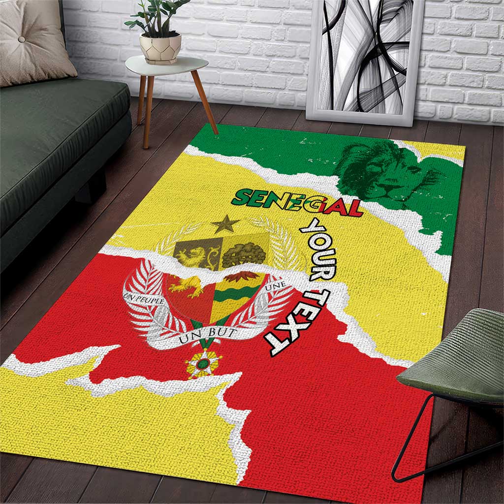 Custom Senegal Beach Soccer 2025 Area Rug Go Champions - Grunge Style LT15