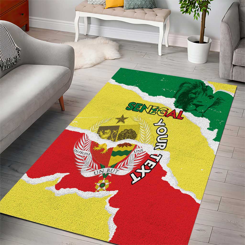 Custom Senegal Beach Soccer 2025 Area Rug Go Champions - Grunge Style LT15
