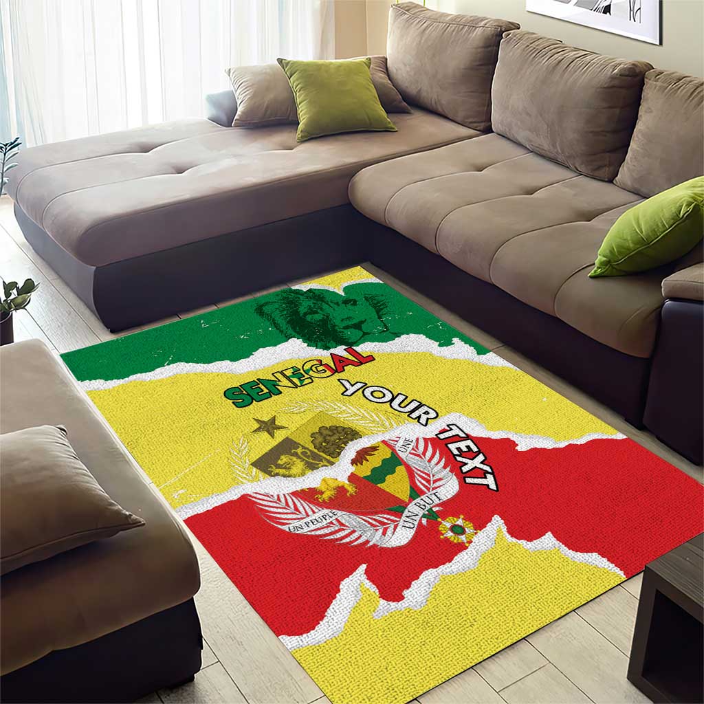 Custom Senegal Beach Soccer 2025 Area Rug Go Champions - Grunge Style LT15