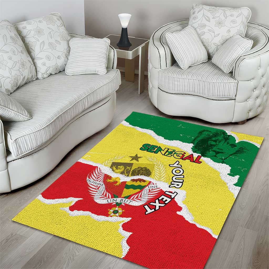 Custom Senegal Beach Soccer 2025 Area Rug Go Champions - Grunge Style LT15