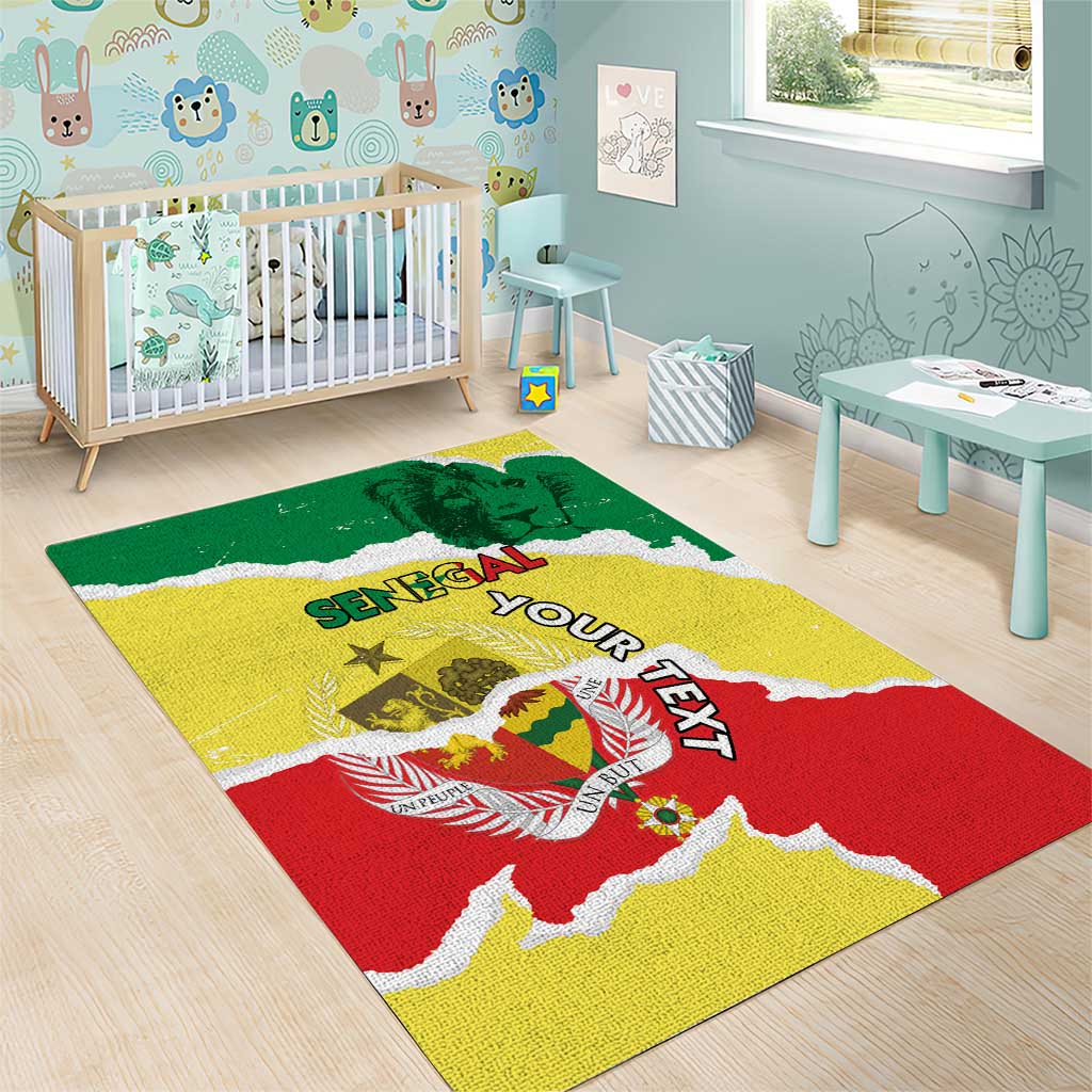 Custom Senegal Beach Soccer 2025 Area Rug Go Champions - Grunge Style LT15