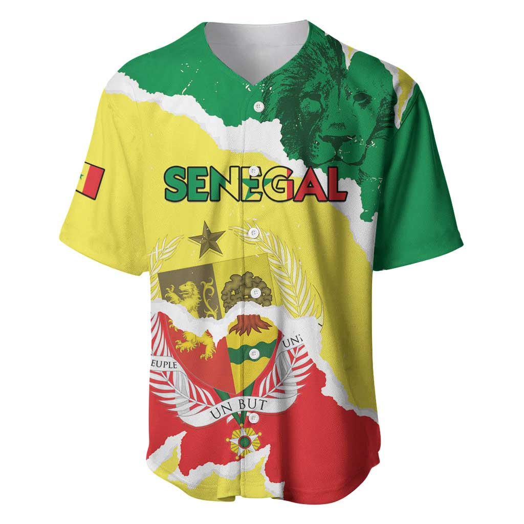 Custom Senegal Beach Soccer 2025 Baseball Jersey Go Champions - Grunge Style LT15