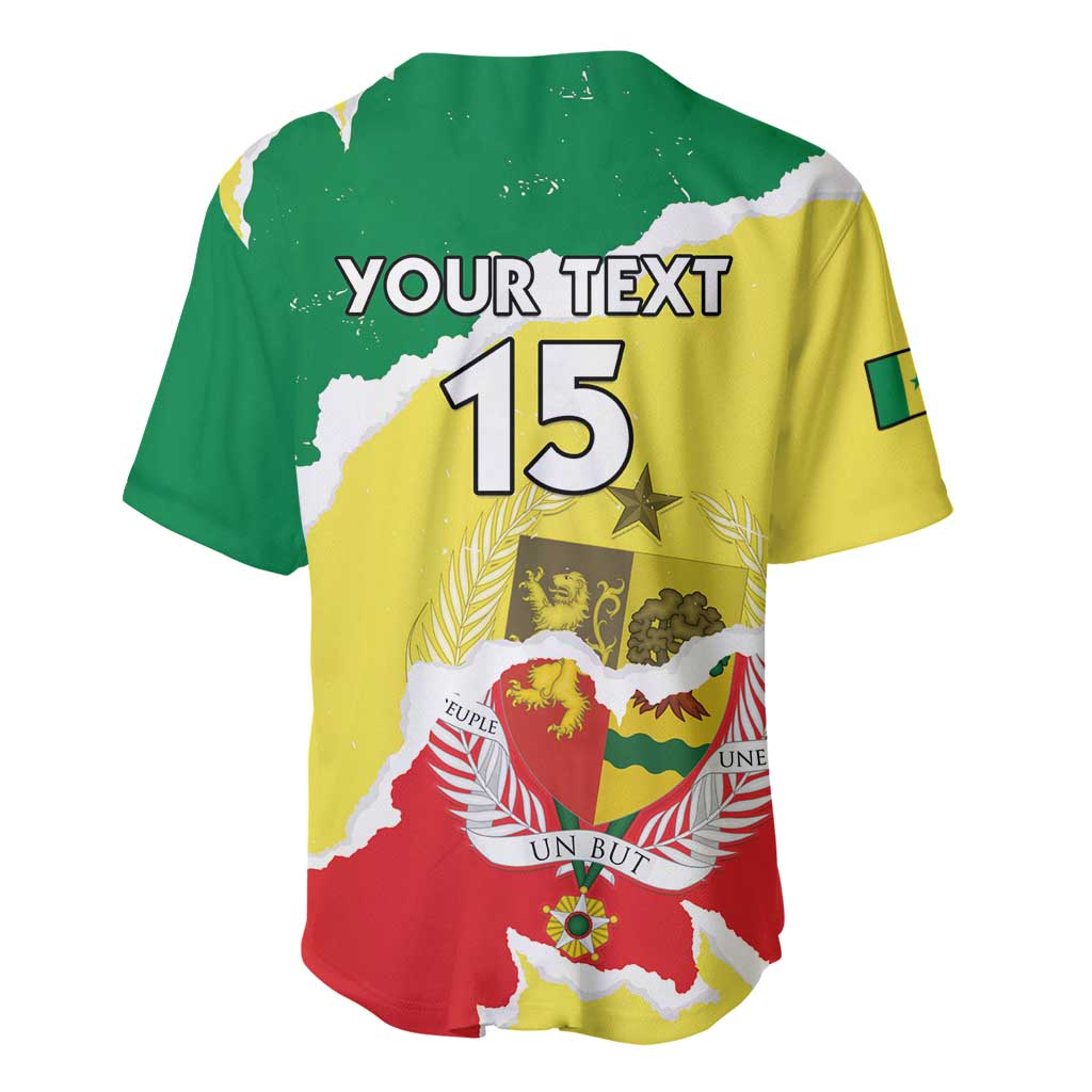 Custom Senegal Beach Soccer 2025 Baseball Jersey Go Champions - Grunge Style LT15