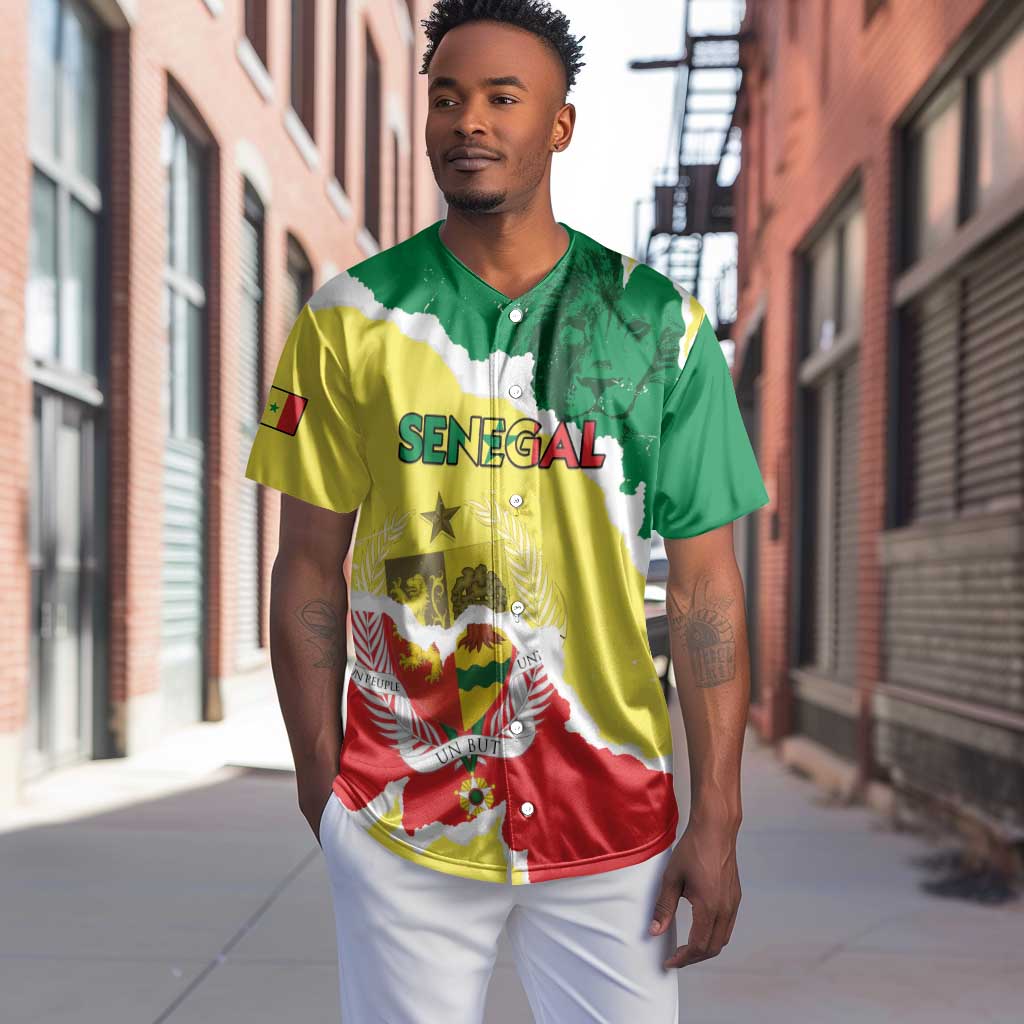 Custom Senegal Beach Soccer 2025 Baseball Jersey Go Champions - Grunge Style LT15