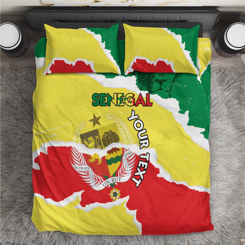 Custom Senegal Beach Soccer 2025 Bedding Set Go Champions - Grunge Style LT15