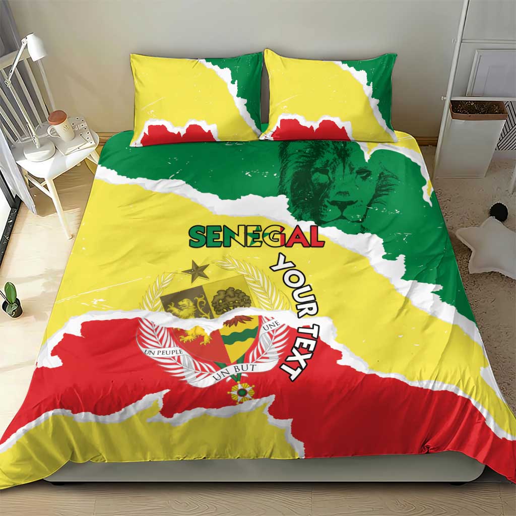 Custom Senegal Beach Soccer 2025 Bedding Set Go Champions - Grunge Style LT15