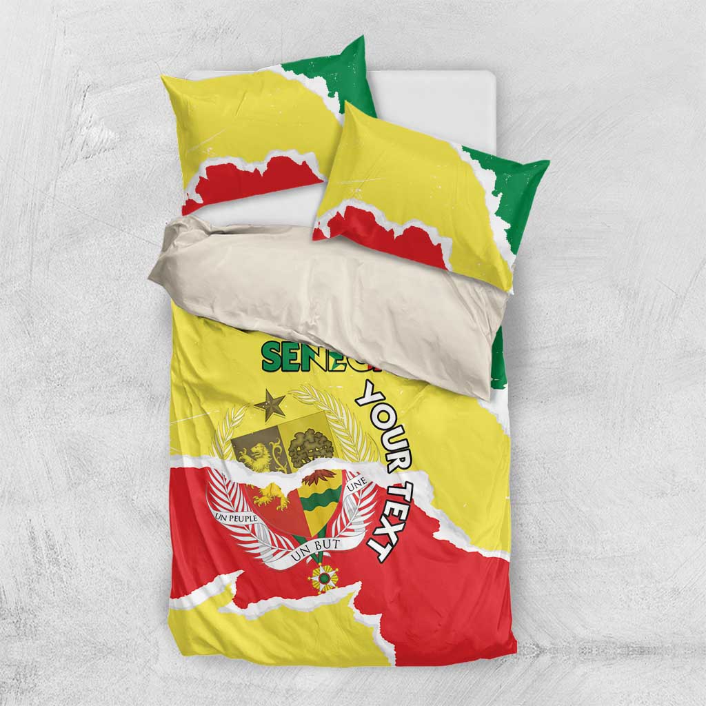 Custom Senegal Beach Soccer 2025 Bedding Set Go Champions - Grunge Style LT15