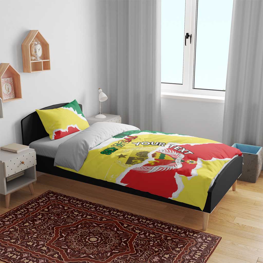 Custom Senegal Beach Soccer 2025 Bedding Set Go Champions - Grunge Style LT15