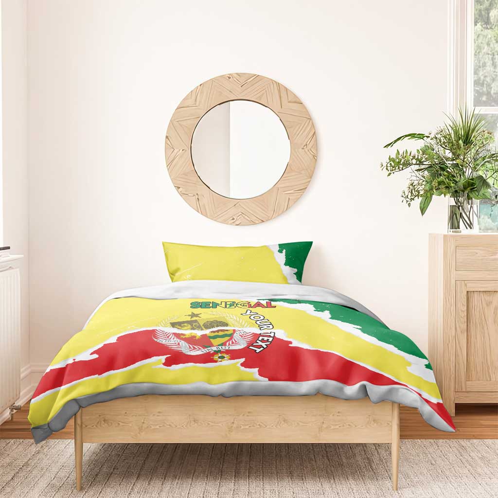 Custom Senegal Beach Soccer 2025 Bedding Set Go Champions - Grunge Style LT15