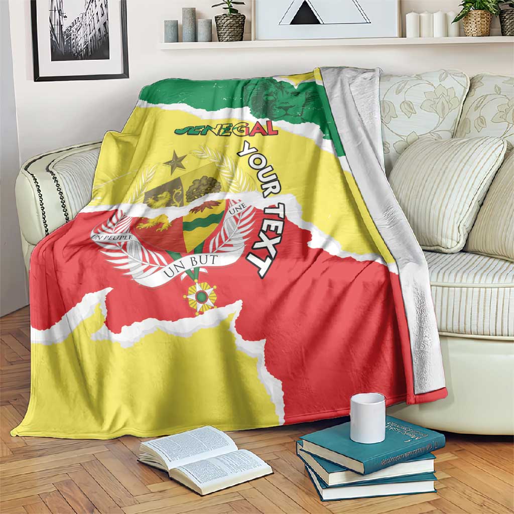 Custom Senegal Beach Soccer 2025 Blanket Go Champions - Grunge Style LT15