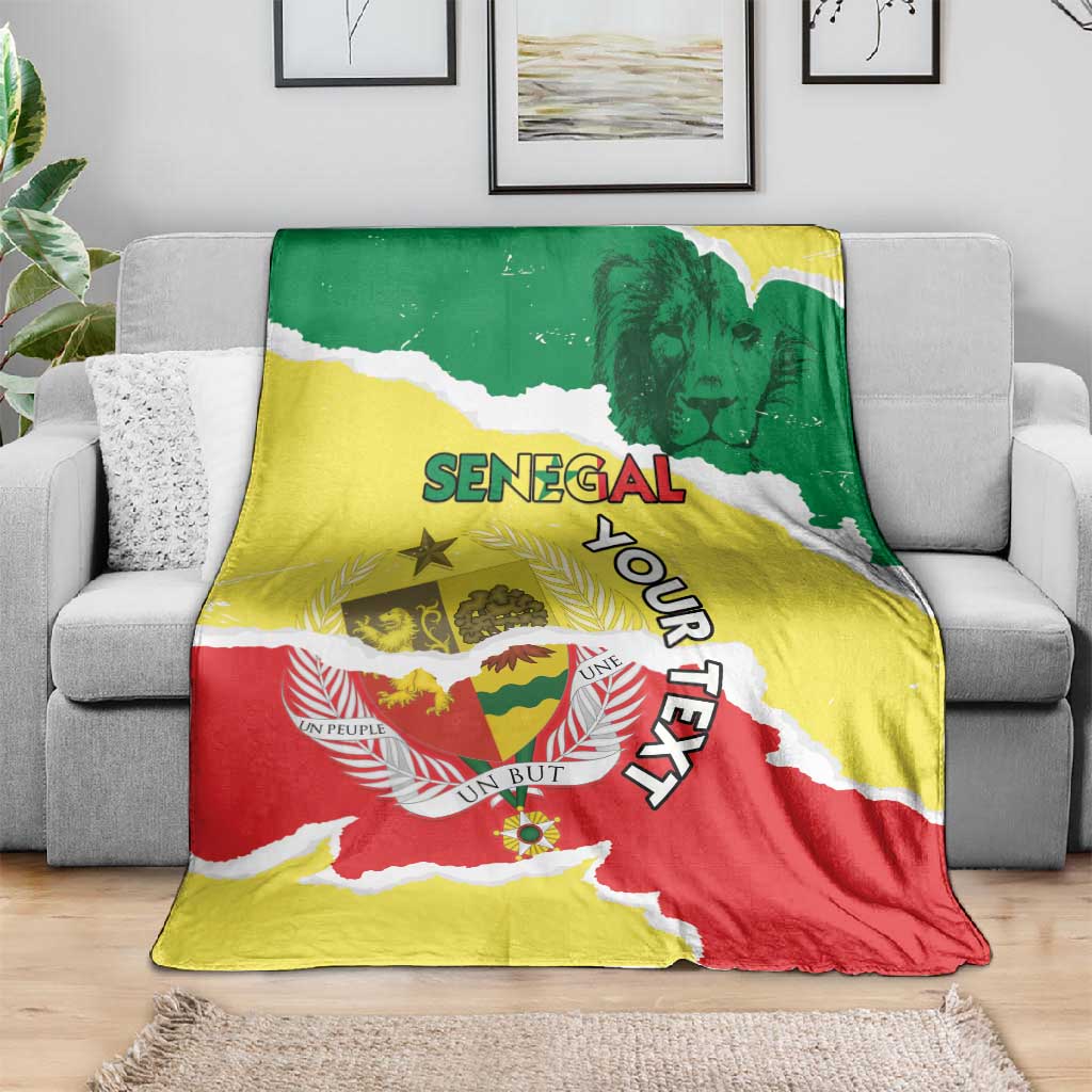 Custom Senegal Beach Soccer 2025 Blanket Go Champions - Grunge Style LT15