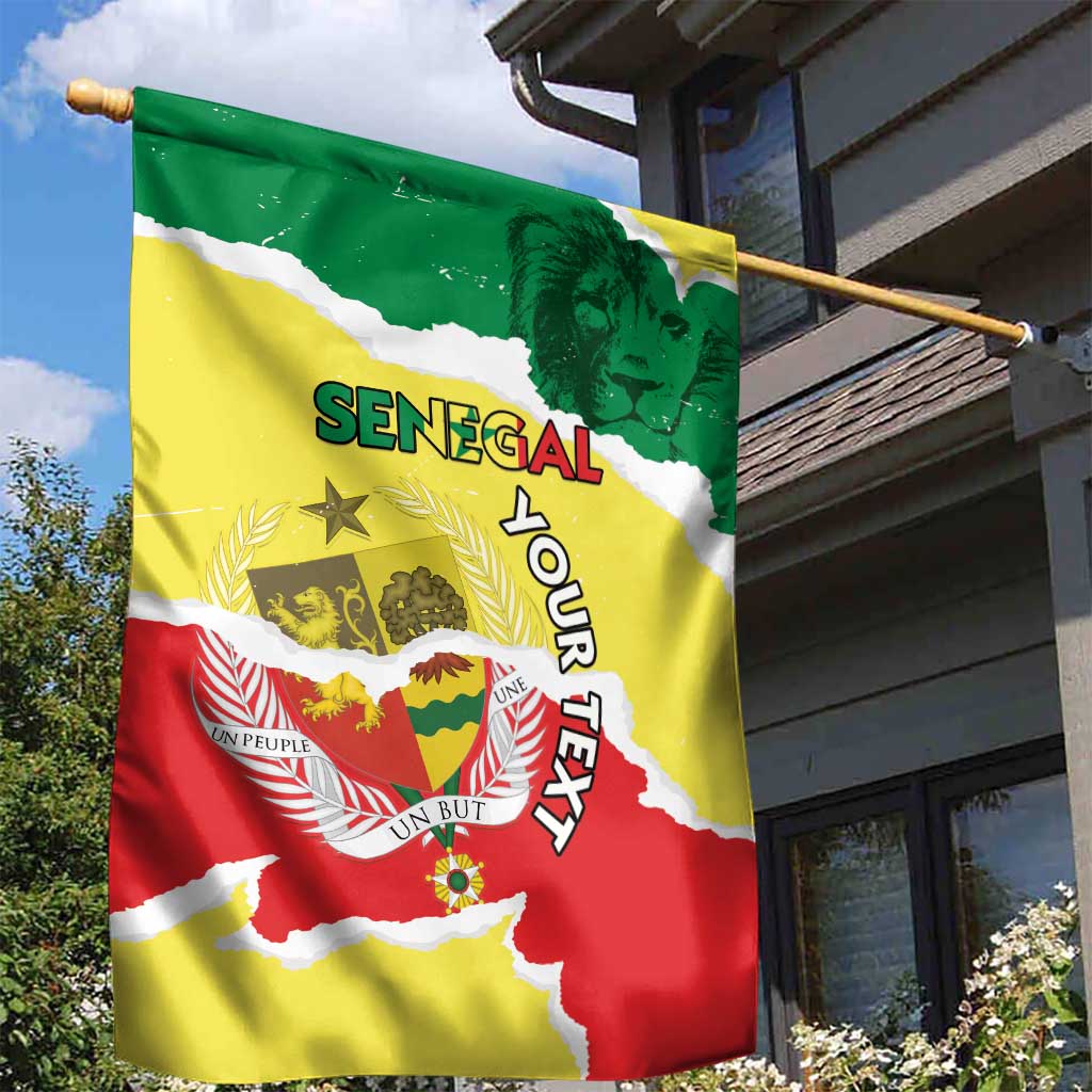 Custom Senegal Beach Soccer 2025 Garden Flag Go Champions - Grunge Style LT15