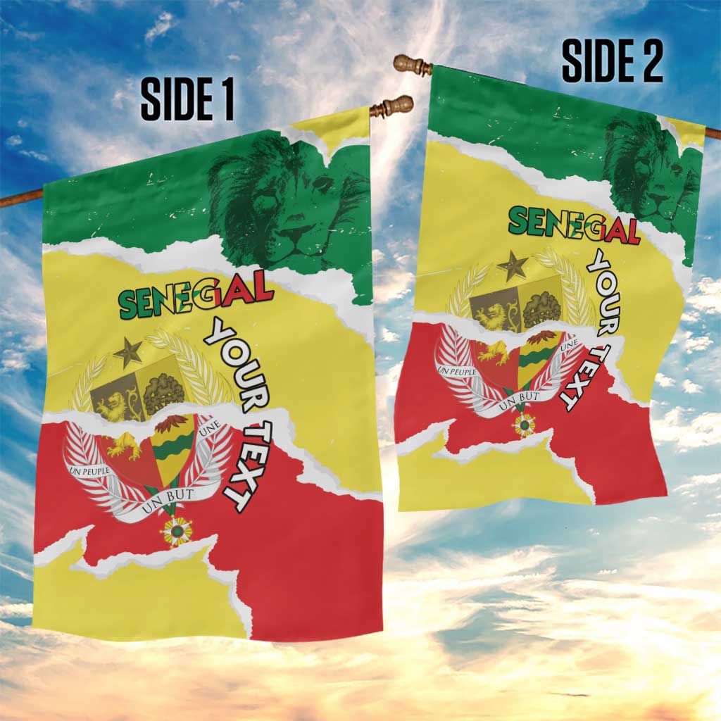 Custom Senegal Beach Soccer 2025 Garden Flag Go Champions - Grunge Style LT15