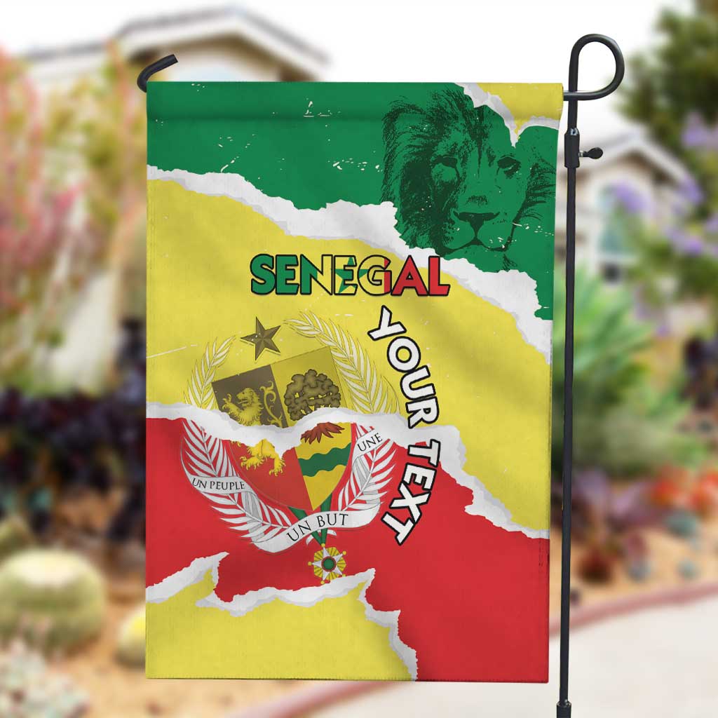 Custom Senegal Beach Soccer 2025 Garden Flag Go Champions - Grunge Style LT15