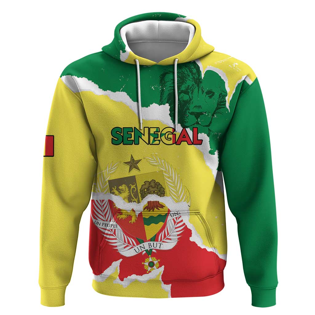 Custom Senegal Beach Soccer 2025 Hoodie Allez Lions de la Teranga LT15
