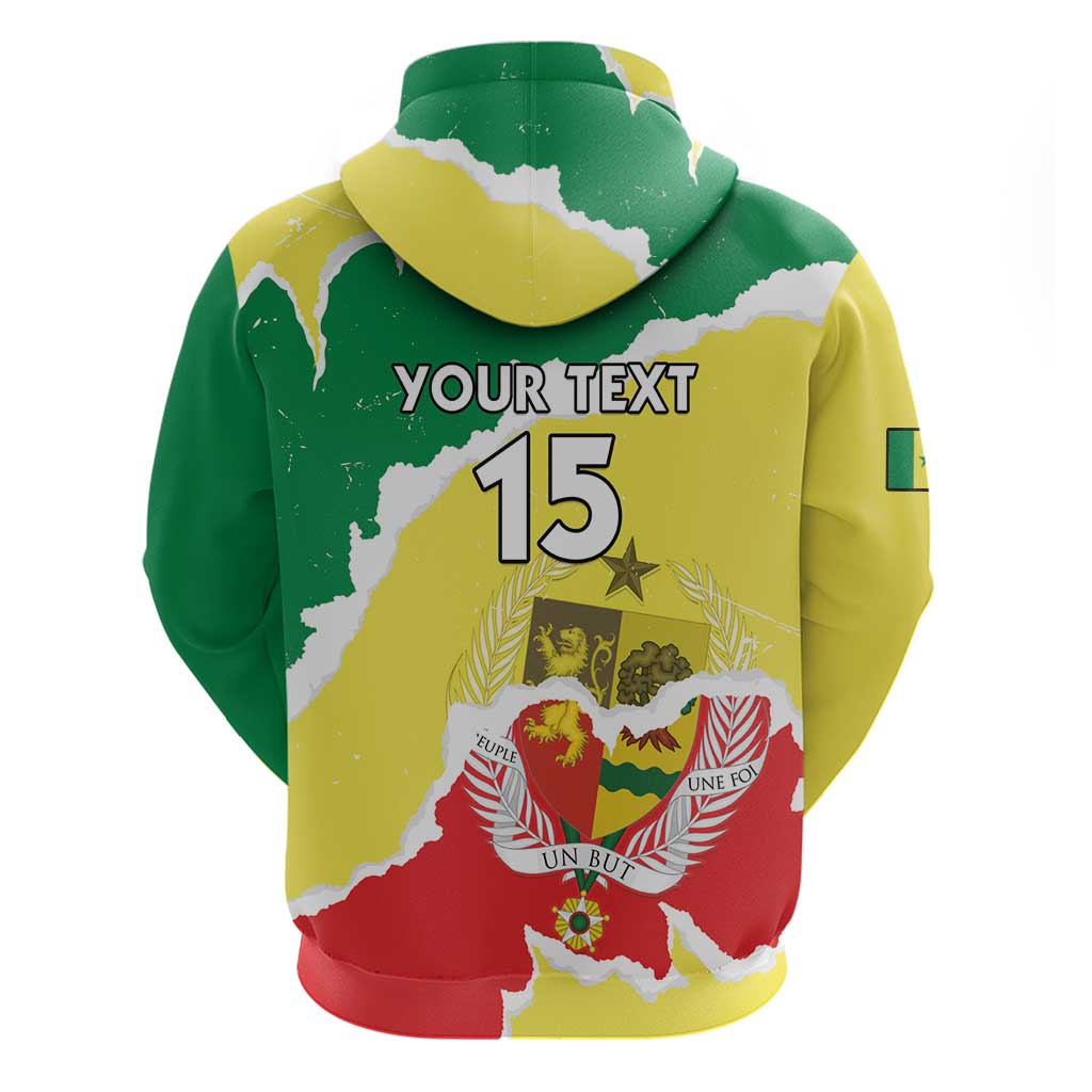 Custom Senegal Beach Soccer 2025 Hoodie Allez Lions de la Teranga LT15